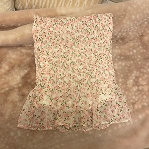 Flower satin like Boutique skirt